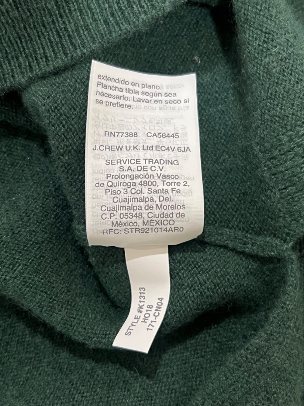 J.Crew 100% Cashmere Sweater – Size Large – Dark Green Crewneck - Picture 6 of 14